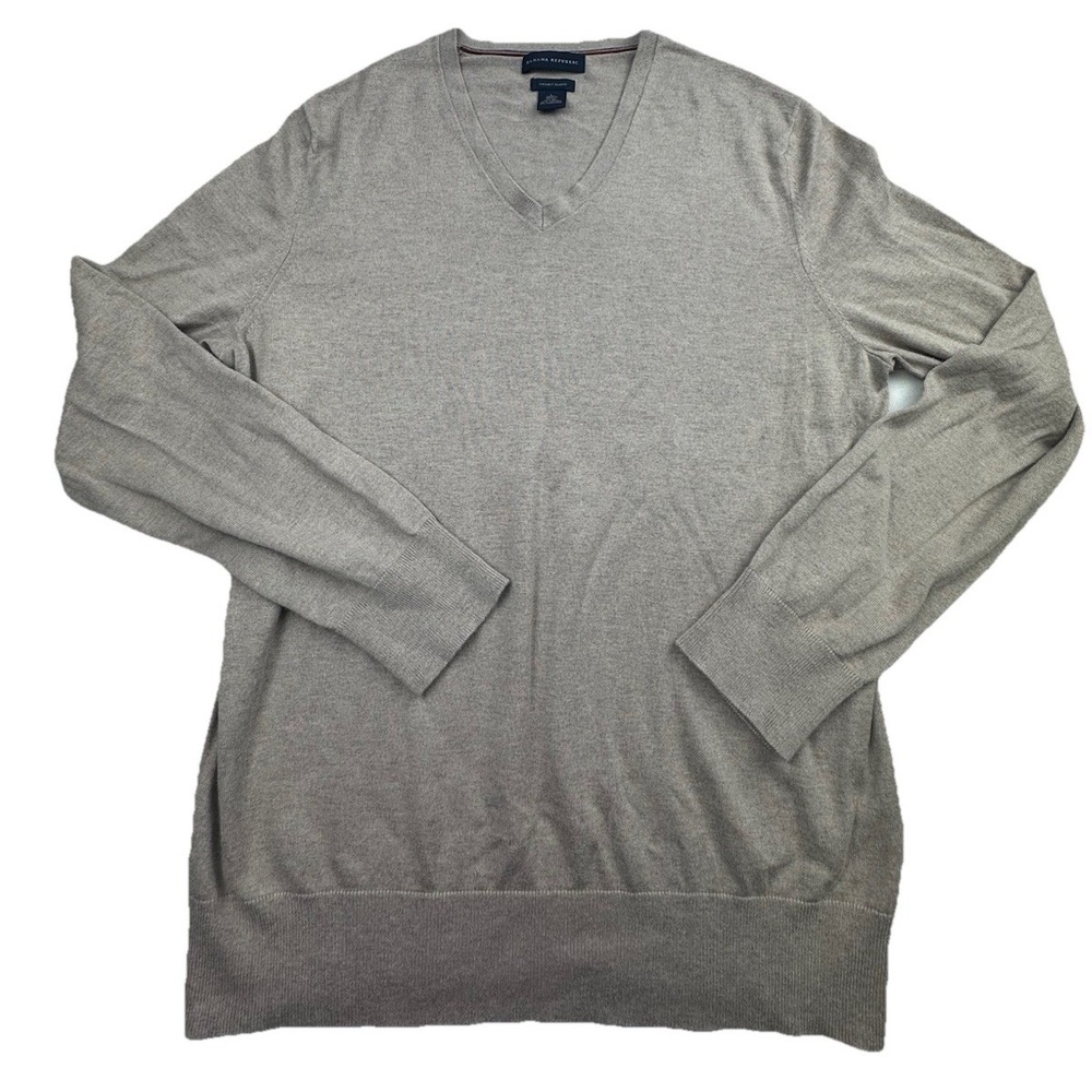 Banana Republic Beige Silk Cashmere Blend V Neck Pullover Sweater Men Size Large